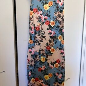 Floral Mini Dress - Blue and Yellow